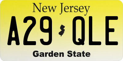 NJ license plate A29QLE