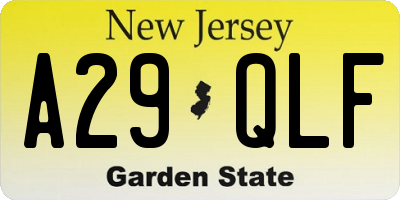 NJ license plate A29QLF