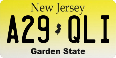 NJ license plate A29QLI