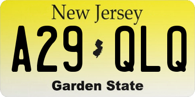 NJ license plate A29QLQ