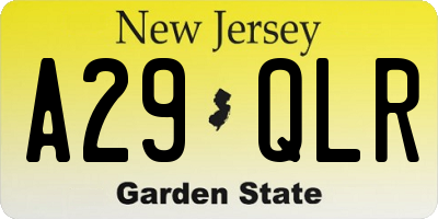 NJ license plate A29QLR
