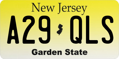 NJ license plate A29QLS