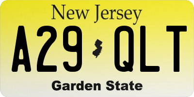 NJ license plate A29QLT