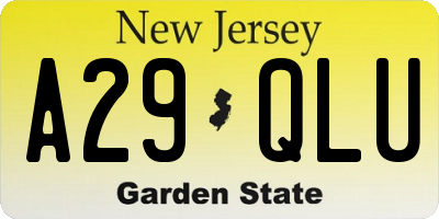 NJ license plate A29QLU