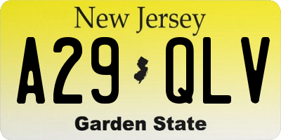 NJ license plate A29QLV
