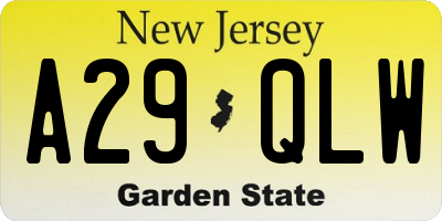 NJ license plate A29QLW