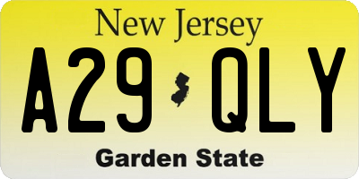 NJ license plate A29QLY