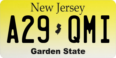 NJ license plate A29QMI