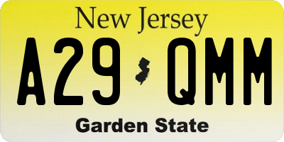 NJ license plate A29QMM