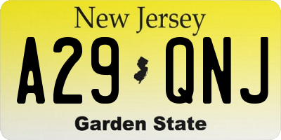 NJ license plate A29QNJ
