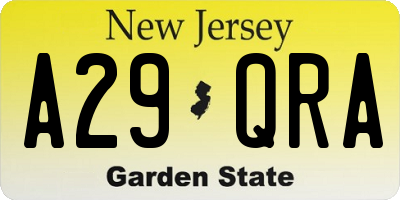 NJ license plate A29QRA