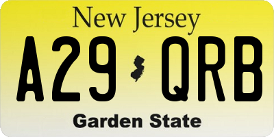 NJ license plate A29QRB