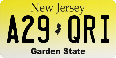 NJ license plate A29QRI
