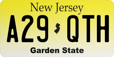 NJ license plate A29QTH