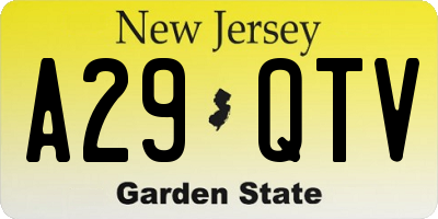 NJ license plate A29QTV