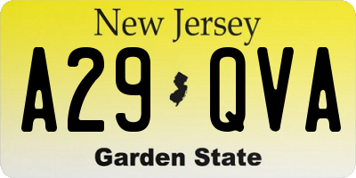 NJ license plate A29QVA