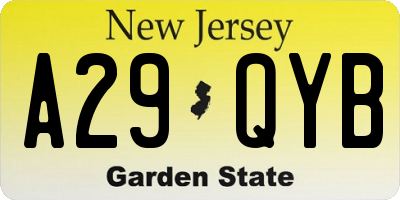 NJ license plate A29QYB