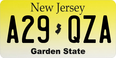 NJ license plate A29QZA