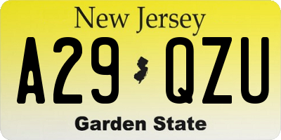 NJ license plate A29QZU