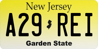 NJ license plate A29REI