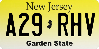 NJ license plate A29RHV