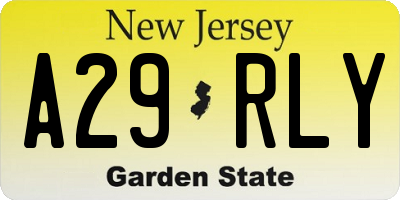 NJ license plate A29RLY