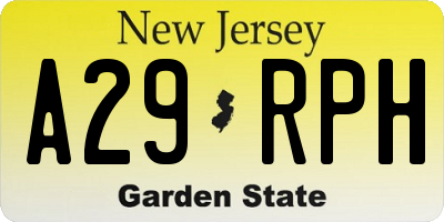 NJ license plate A29RPH
