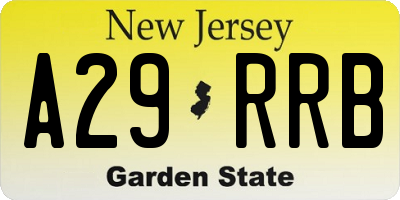 NJ license plate A29RRB