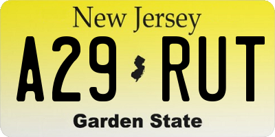 NJ license plate A29RUT