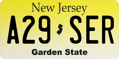 NJ license plate A29SER