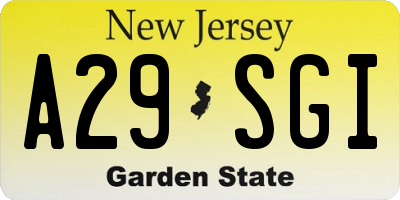 NJ license plate A29SGI