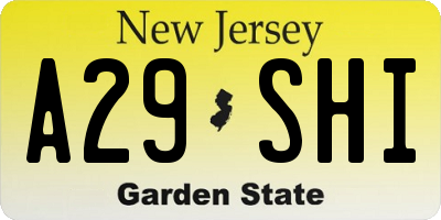 NJ license plate A29SHI