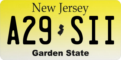 NJ license plate A29SII