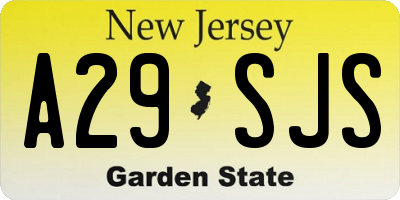 NJ license plate A29SJS