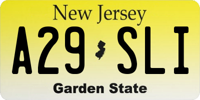 NJ license plate A29SLI