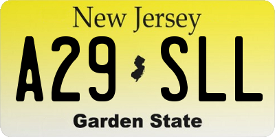 NJ license plate A29SLL