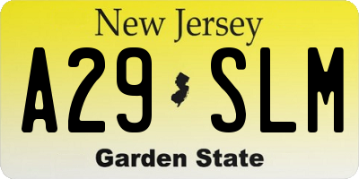 NJ license plate A29SLM