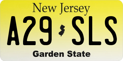 NJ license plate A29SLS