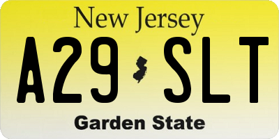 NJ license plate A29SLT