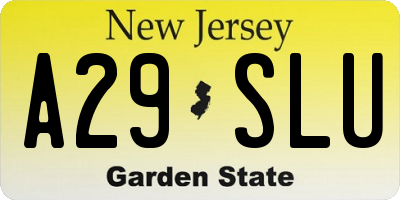 NJ license plate A29SLU