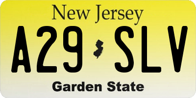 NJ license plate A29SLV