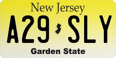 NJ license plate A29SLY