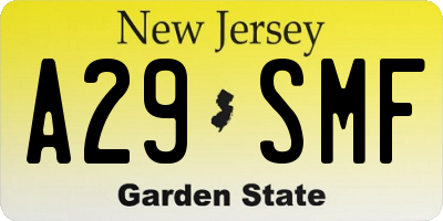 NJ license plate A29SMF