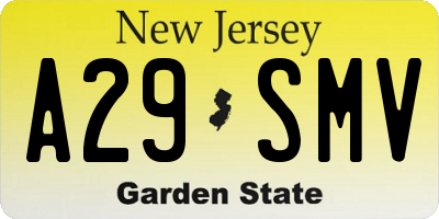 NJ license plate A29SMV