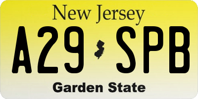 NJ license plate A29SPB