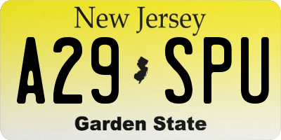 NJ license plate A29SPU