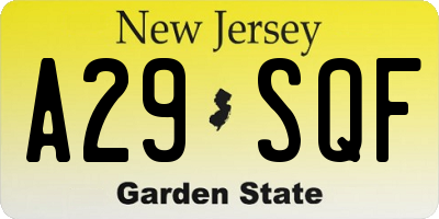 NJ license plate A29SQF