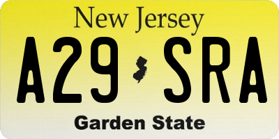 NJ license plate A29SRA