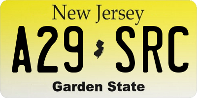 NJ license plate A29SRC