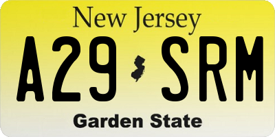 NJ license plate A29SRM